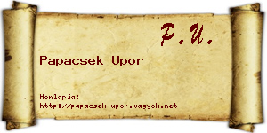 Papacsek Upor névjegykártya